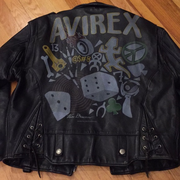 Ecko Unlimited Other - Avirex 100% leather heavy black biker/motorcycle